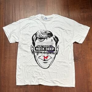 Neck Deep White Graphic Band Tee, Size Large, NWOT